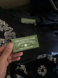 Denim Tears Black Crystal Embellished T-Shirt