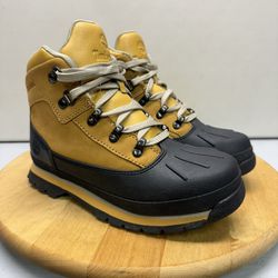 Timberland Boys Euro Hiker Shell Toe Boot Waterproof Wheat Size 4 