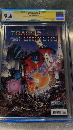 CGC 9.6 SS Transformers #1 IDW GalaxyCon Edition A Signed Reber & Edwards Flipbook