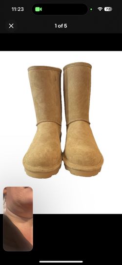 Bear paws Tan Suede Boots Size 10 Tall Ankle