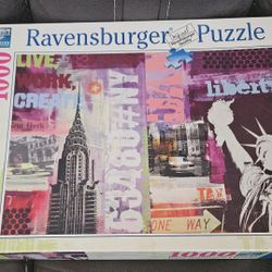 Ravensburger 1000-piece puzzle "New York Collage". Pet and Smoke Free Home. 