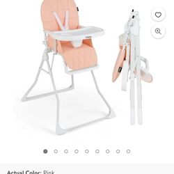 Brand New Leather Pink High chair 