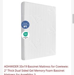33x19 gel memory foam Bassinet Mattress
