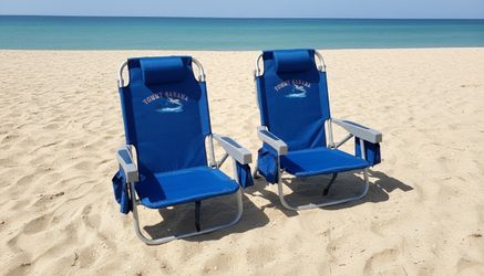 $60 for both! Two Tommy Bahama Folding Aluminum Beach Camping Chairs! Like new!