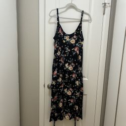 Sale! Torrid Challis Black Floral Dress W/ Belt