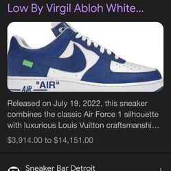 Royal Blue Louis Vuitton Air Force Ones