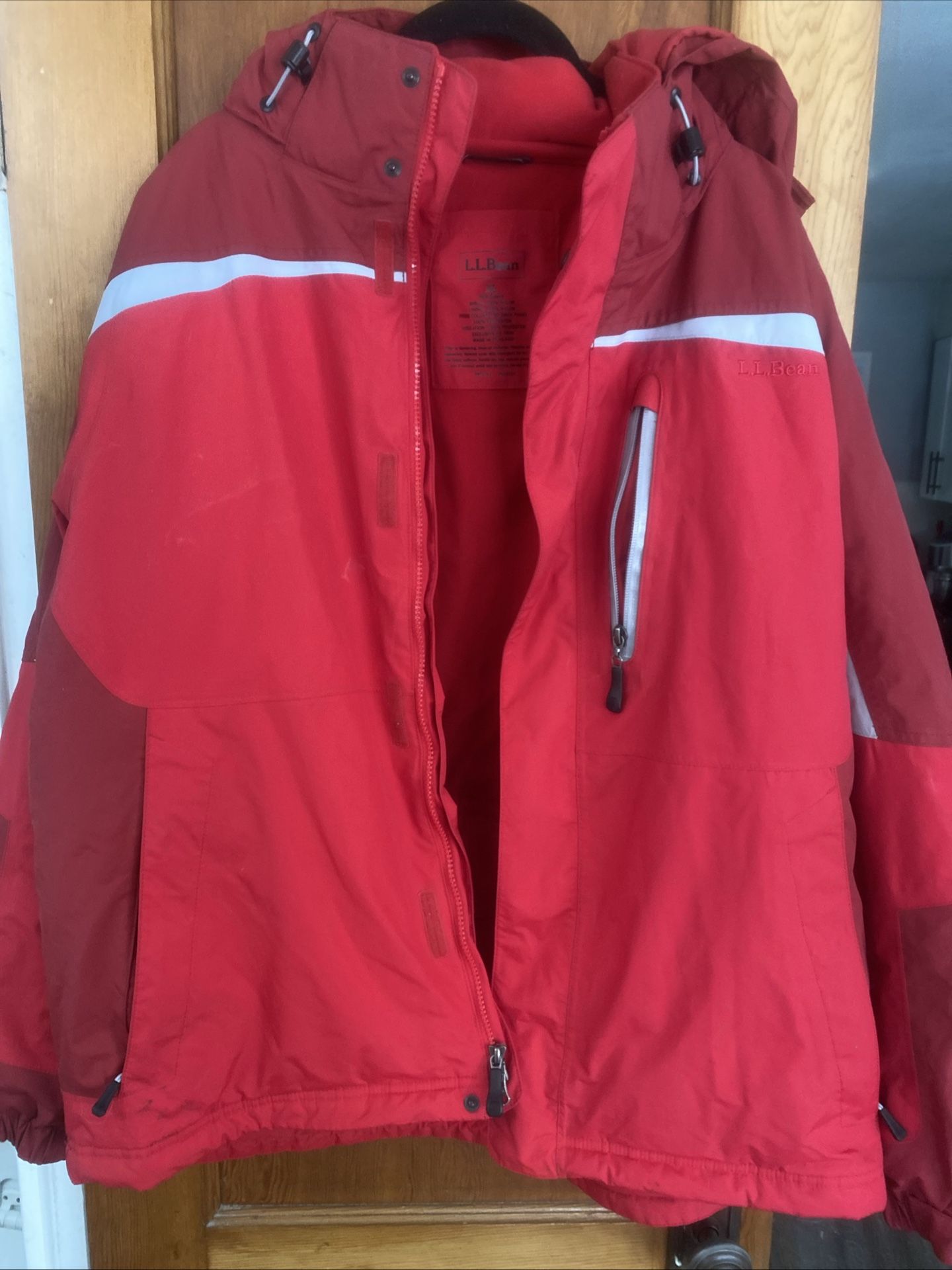 Mens XL Red LL Bean Winter Ski Coat