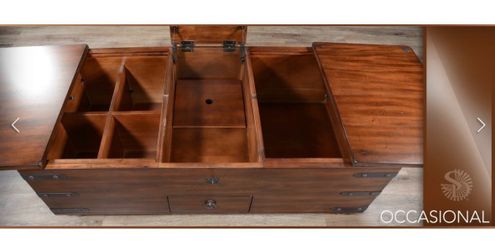 Mahogany chest/coffee table.