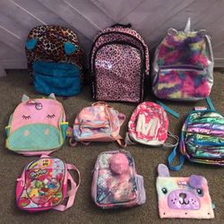 Backpacks  large and Minnies 