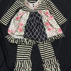 Brand new super cute super soft girls size 5 / 6 spring Easter 2 piece boutique dress and leggings