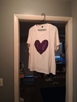 Sequined Purple Heart Shirt
