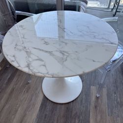 White Marble Round Dining Table