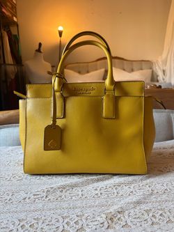 Kate Spade New York Yellow Saffiano Leather Satchel