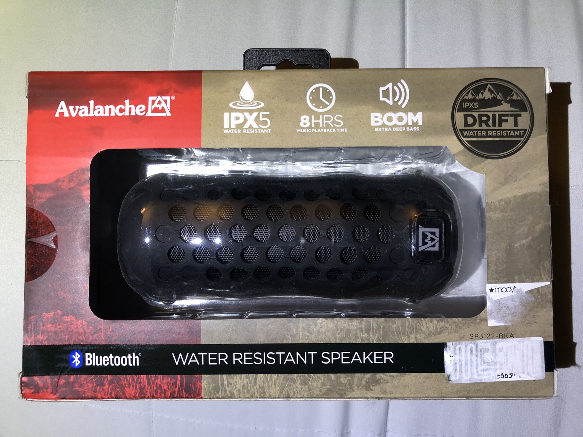Avalanche Drift Water Resistance Bluetooth speaker IPX5 BRAND NEW SEALED