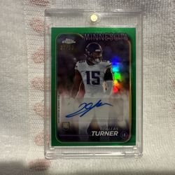 2024 Chrome RA-DTU Dallas Turner RC Rookie Vikings /99 green 