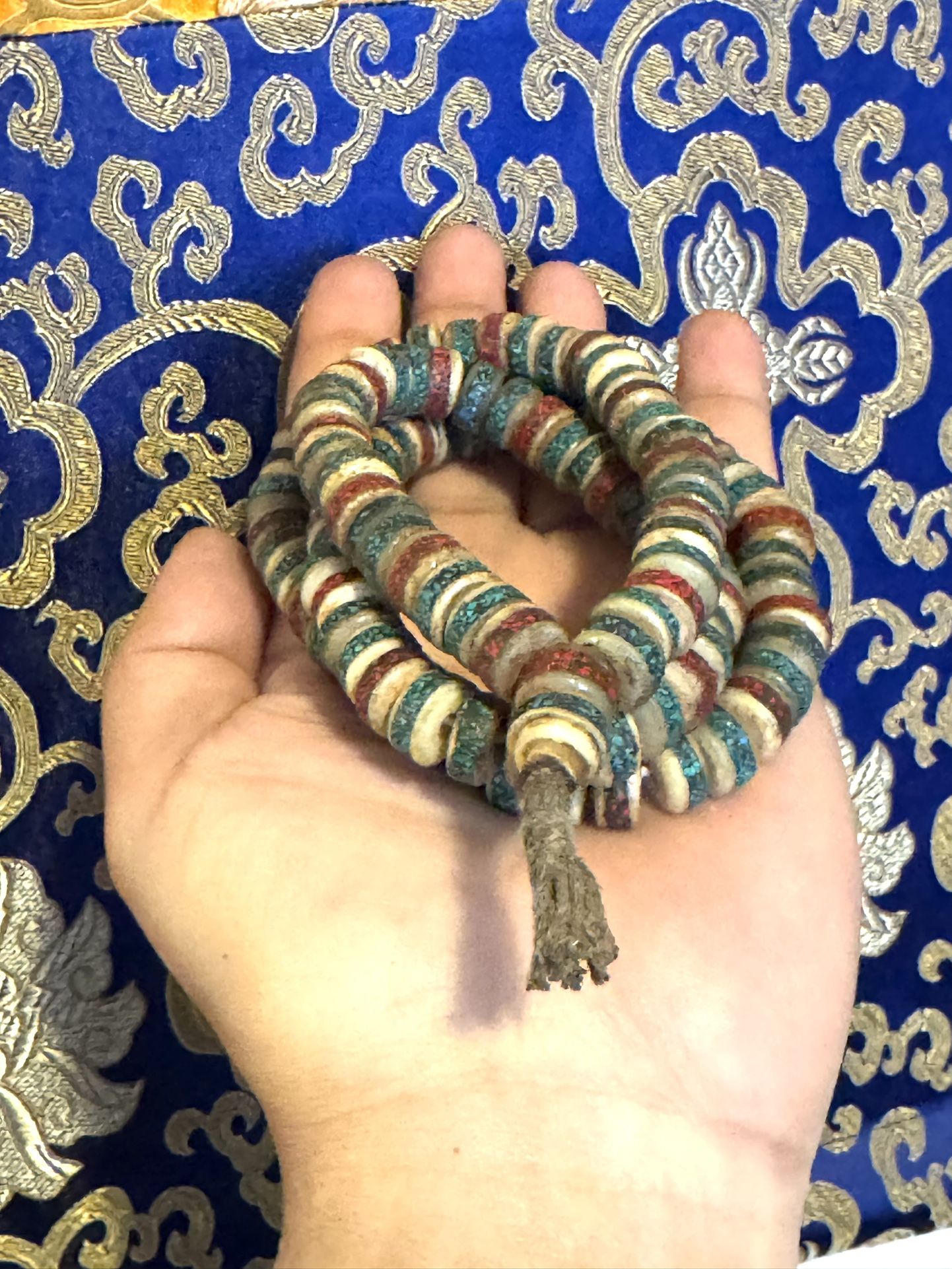 Vintage  ethnic Tibetan 108 yak bone rosary mala for prayer,meditation and yoga 24”inch long