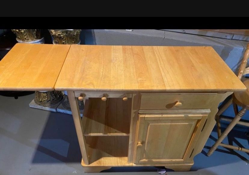 Butcher block table 33 high 20wide 38 long With extension 52 long