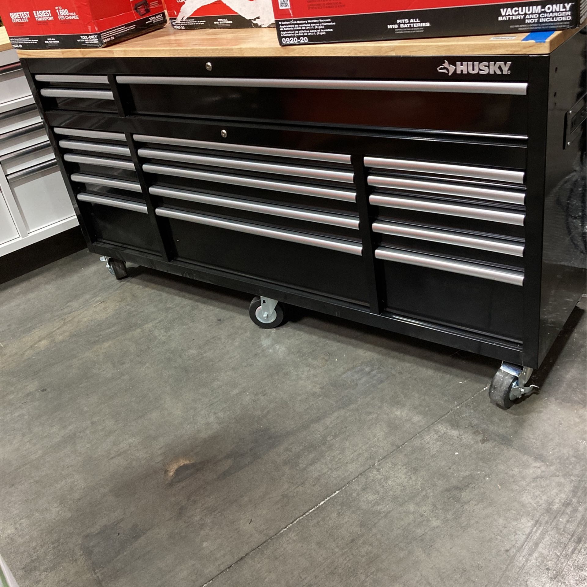 Husky 72 in. W x 24 in. D Standard Duty 18Drawer Mobile Workbench Tool