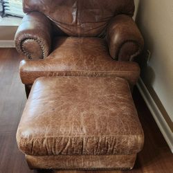Leather Chair And Ottoman