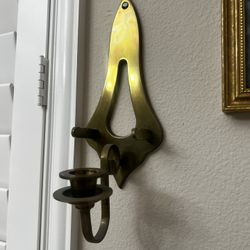 Set Of Brass Candle Wall Sconces