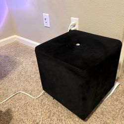 Black Velvet Vanity Stool