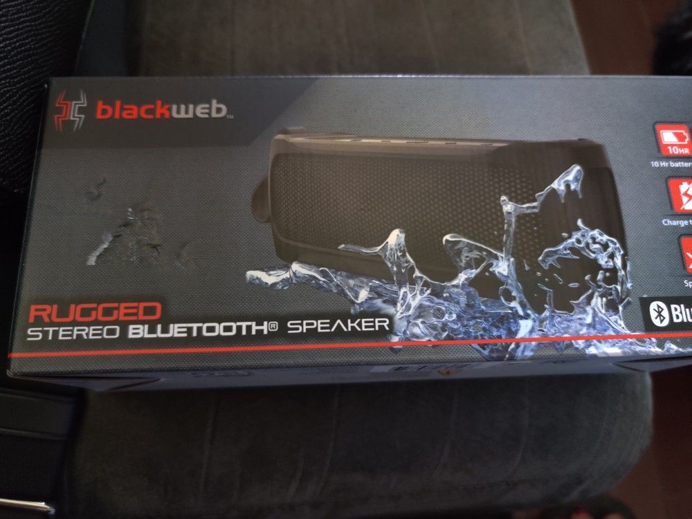 Black Web Rugged Bluetooth Speaker