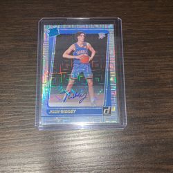 2021 Panini Donruss Rated Rookie #202 Silver Prizm Auto Josh Giddey RC