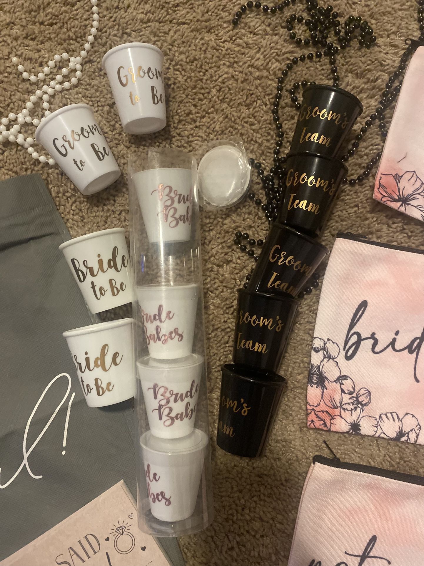 Bachelor And Bachelorette Bride & Groom Shot Glasses  