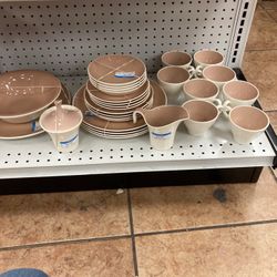 Vintage Harkerware 28 Piece Plate Set “Springtime” Goodwill Corona