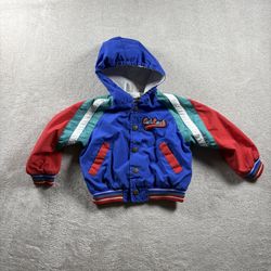 Vintage Oshkosh B’Gosh Baby Size 3 Blue Jacket Coat Hoodie 90s #2B