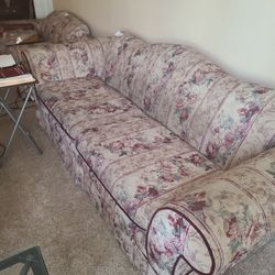 Flower Couch And Love Seat For Sale
