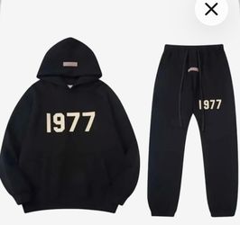 Fear of God Essentials 1977 Hoodie  + Joggers Set Black ( size small)  like new (open to reasonable offers )