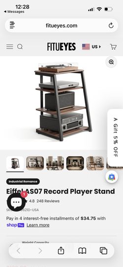 Eiffel AS07 Record Player Stand Brand New In Box