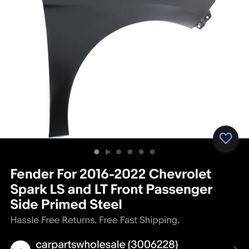 Spark 2020 Fender Passenger Side