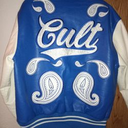 Cult Of Individuality Blue Rag Leather Jacket 