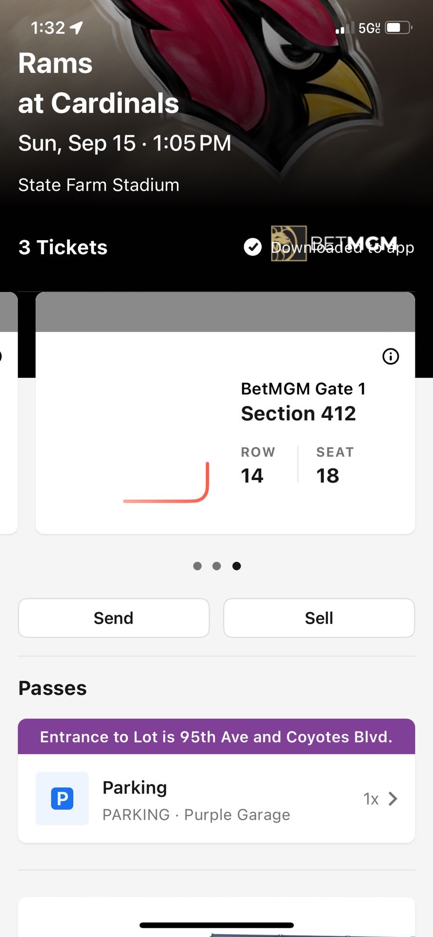 3 Tickets To Todays Game Camandors AtCardinals With Parking for Sale in