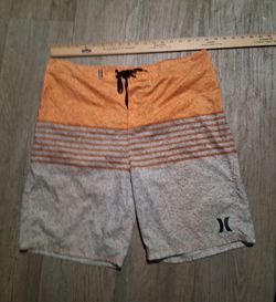 Hurley Phantom Men's Board Shorts Orange Gray Heather Grey(Please see measurements below)Condition: Very good, pre-owned condition. Clean with no rips