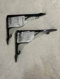 2 new IKEA KROKSHULT bracket black shelf home diy metal home decor wall hangin