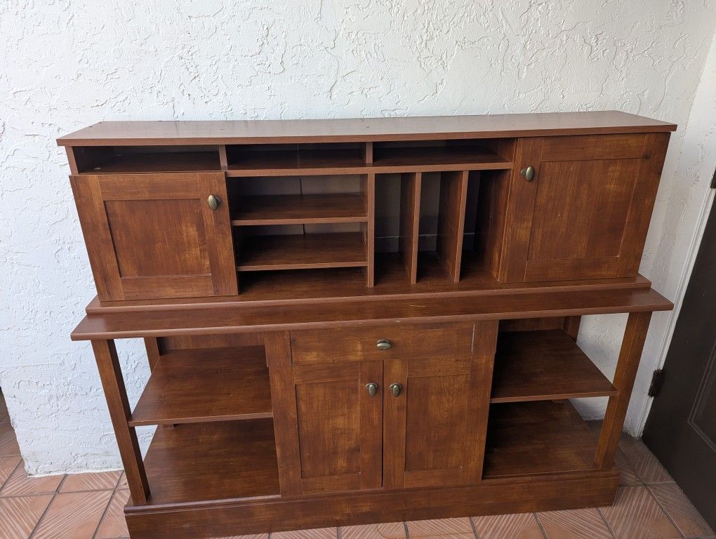 Mission-Style Buffet / Hutch β Great Storage Piece