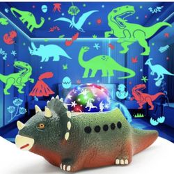 Brandnew Dinosaur Night Light Projector for Kids with 8 Color Modes,14 Sleep Sounds & 360°Rotation,Projection Lights for Bedroom,Walking Dinosaur Toys
