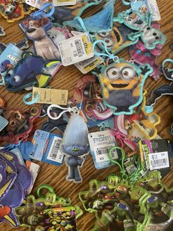 47 pcs. Lot Cartoon Character zipper pulls for backpacks etc for resell discount stores swap meets