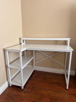 Office desk L-shaped – White – Like New
