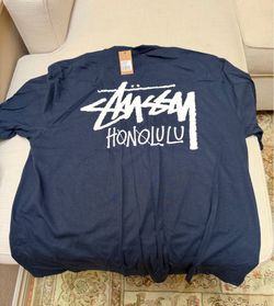 Stussy Honolulu Men’s Crew Neck T-shirt Navy Blue Large Honolulu