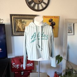 Adidas Originals Cropped Hoodie Pinstripes Green