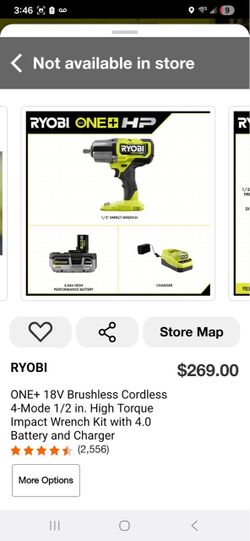ONE+ 18V Brushless Cordless 4-Mode 1/2 in. High Torque Impact Wrench Kit with 4.0 Battery and Charger
