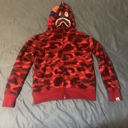 Brand New Red BAPE Hoodie (Size Small) – Authentic, Never Worn