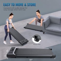 Walking Pad，Under Desk Treadmill 2 in 1 Treadmills，Portable Walking Treadmill 2.5HP, 320lbs Max Weight Remote Control LED Display,Installation-Free Jo