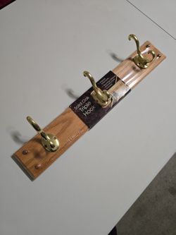 Solid Oak Triple Hook
