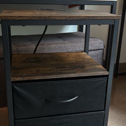 $35 OBO Side Table With Plugs And Drawers