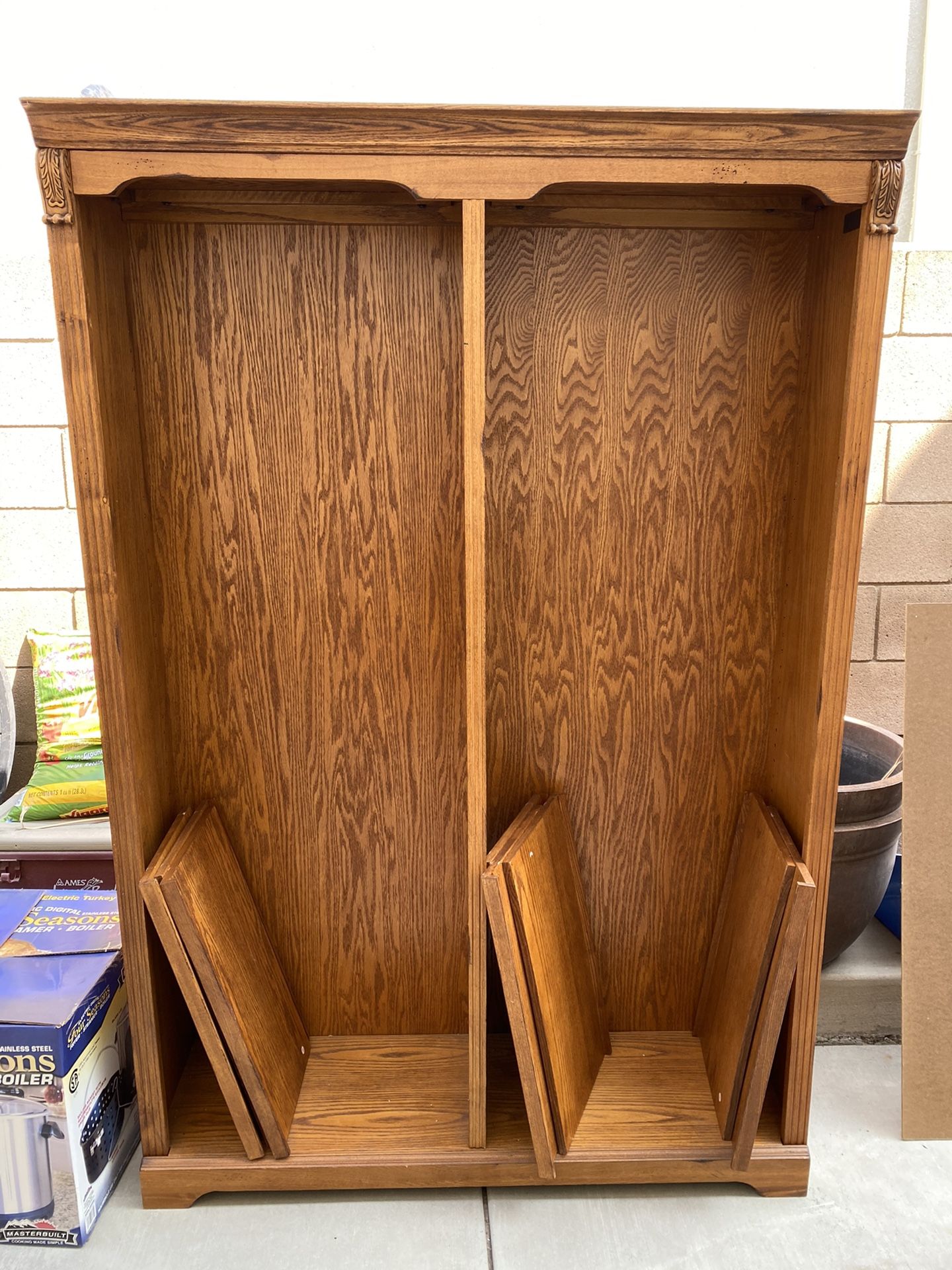 8 shelf oak bookcase by Whalen